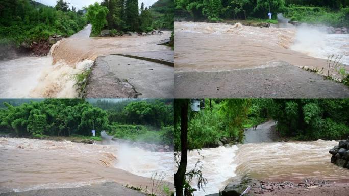 洪水灾害山洪泥石流洪涝实拍视频素材