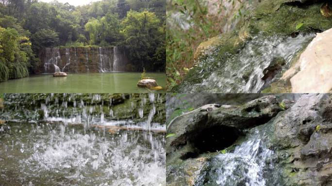 瀑布 人工瀑布 水流  徐州金龙湖公园