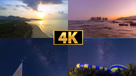 4K海岛日落日出星空延时摄影沿海旅游宣传