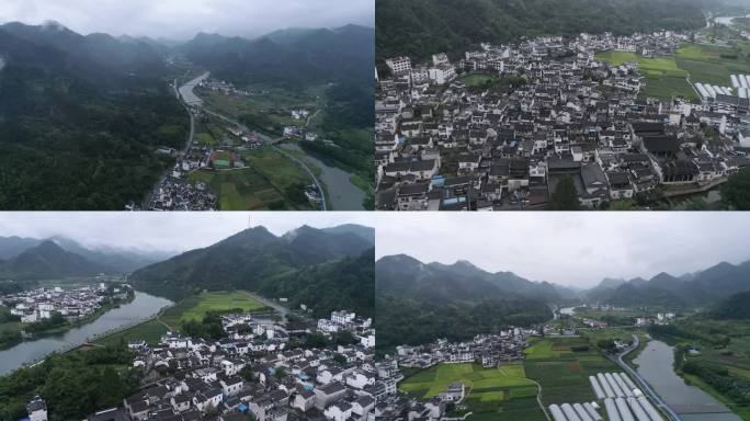 皖南山区夏日雨后航拍