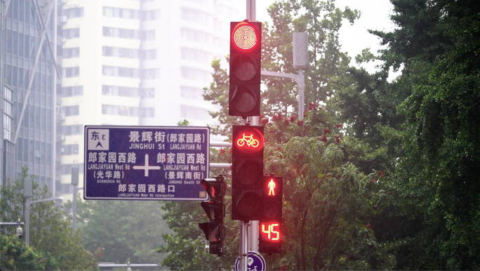 红绿灯城市交通信号灯北京街头红绿灯行车路