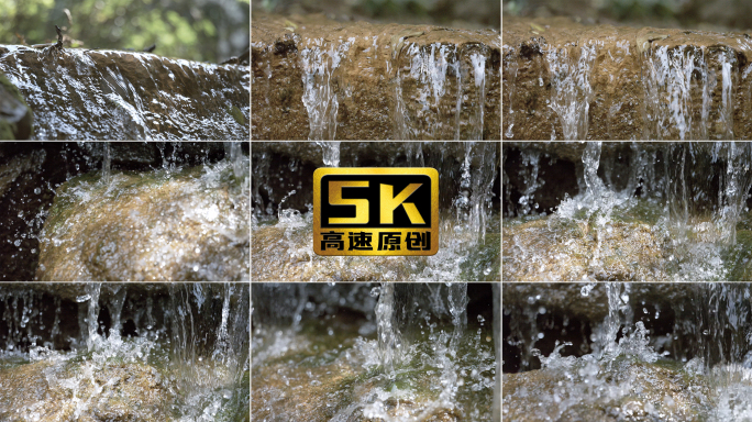 5K-溪水，溪流瀑布流水山泉慢动作
