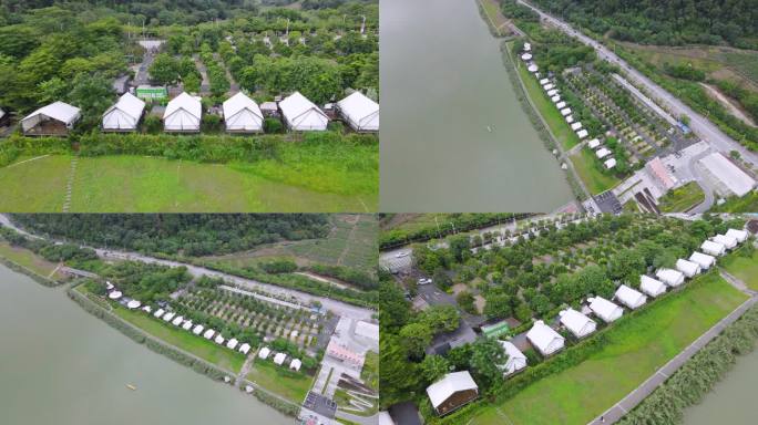 帐篷营地露营户外野餐住宿江边露营扎营