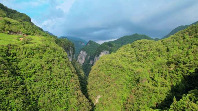 航拍峡谷云海