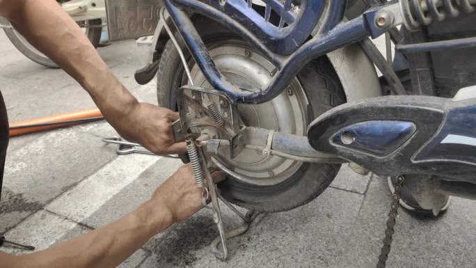 电动车 修理 电动车修理 街道 工具