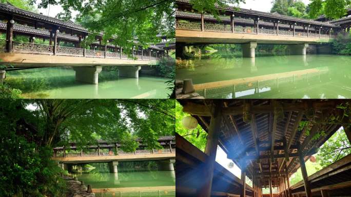 （4K合辑商用）美丽侗族建筑花桥风雨桥