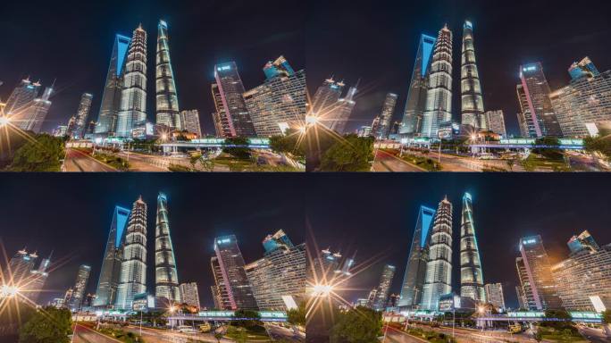 上海三件套夜景大范围