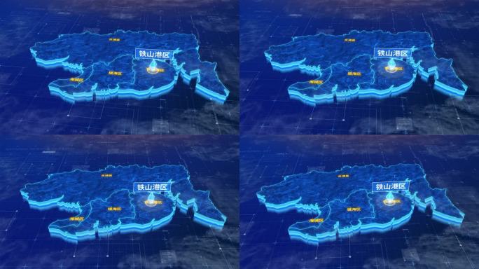北海市铁山港区三维蓝色科技地图