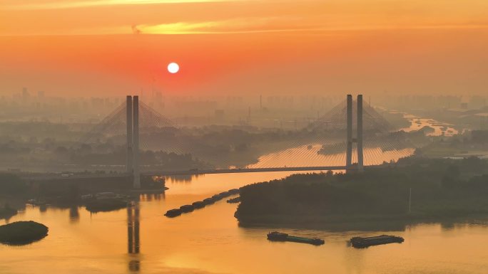 4K 京杭大运河江苏淮安段风光