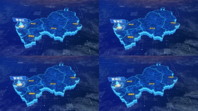 贵港市覃塘区三维蓝色科技地图