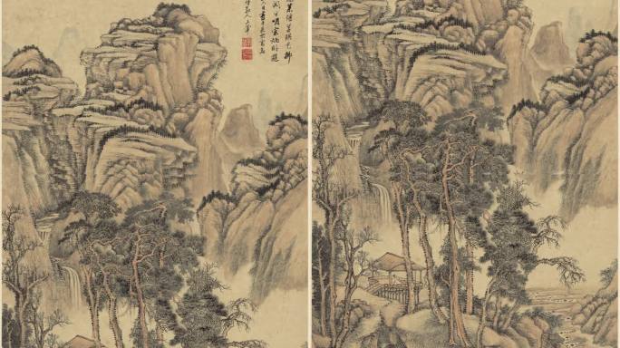 【含ae工程】清 王翚 水阁幽山图 纸本