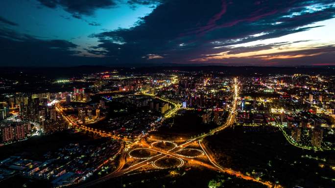 晋城夜景延时视频