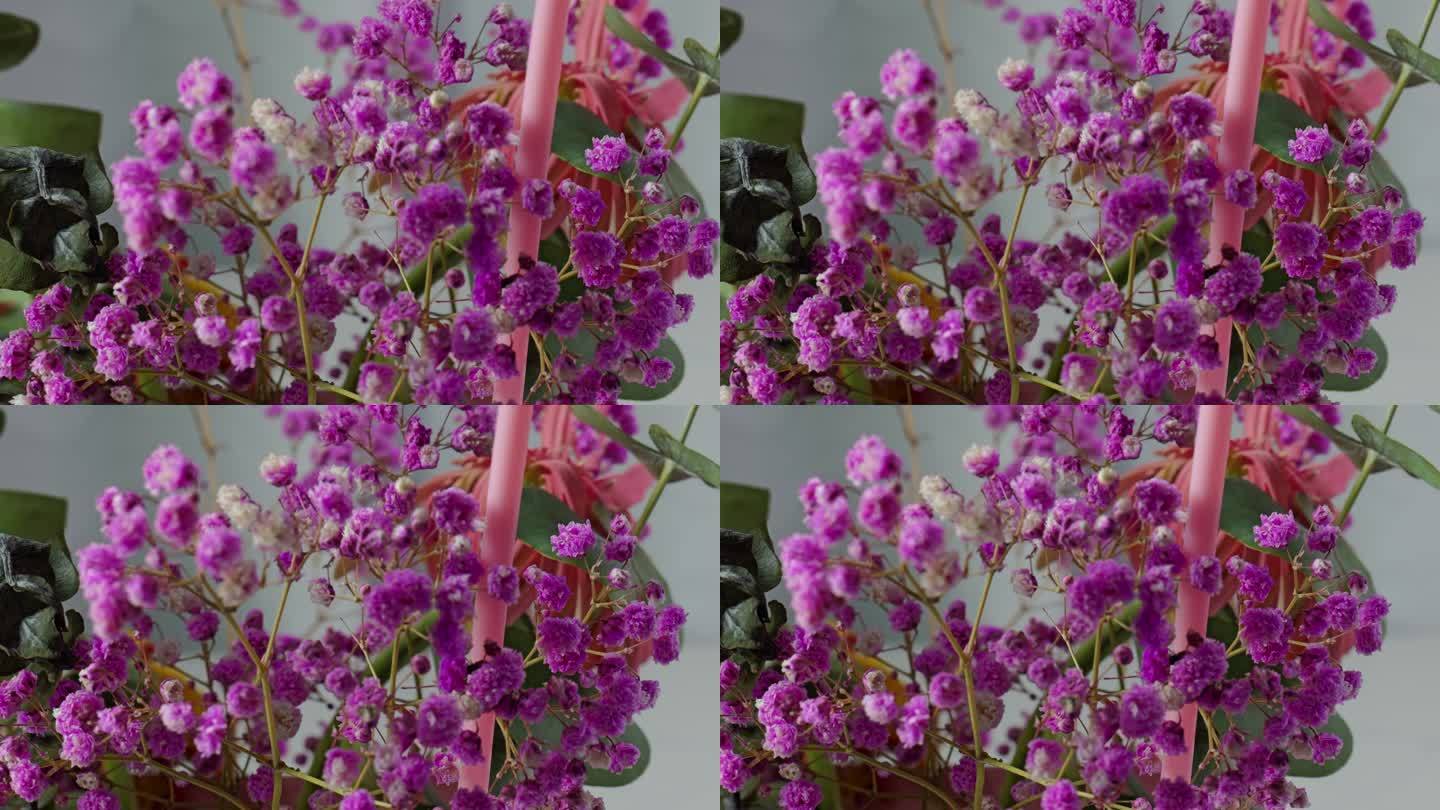 花朵花假花紫色花朵塑料花
