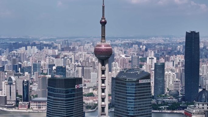 【正版4K素材】上海东方明珠长焦航拍