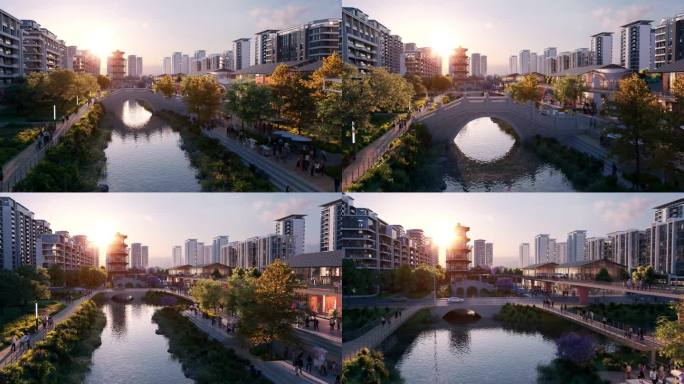 上海青浦 三维城市建筑游览漫游