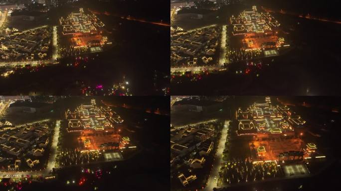 贵州省福泉市太极宫夜景航拍4K大片八