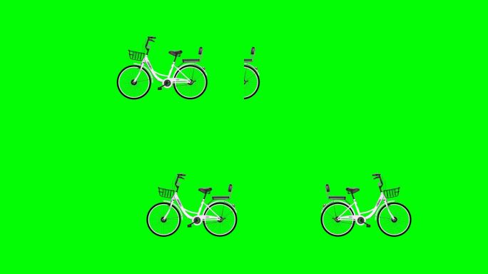 绿幕抠像自行车行走，绿屏绿布两轮单车转动