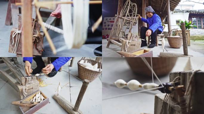 传统纺织工序 经布准备  古法纺织