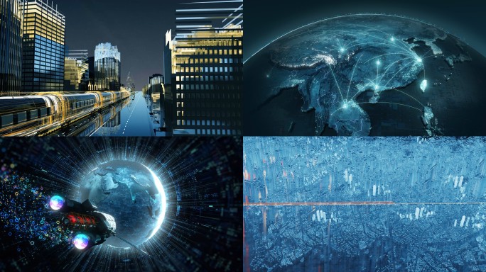 科技卫星城市生长地球片头