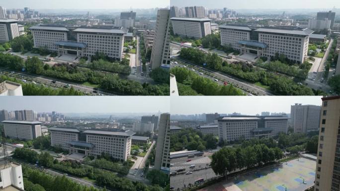 陕西省省委员会大楼办公大楼航拍