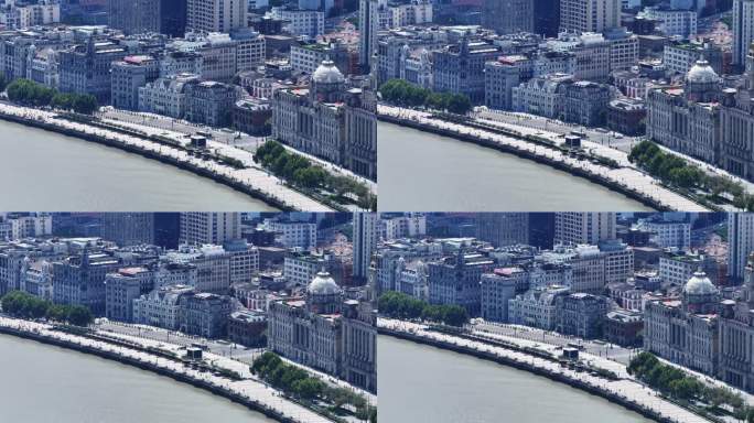 【正版4K素材】上海外滩长焦航拍