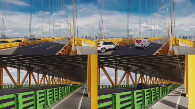 8k武汉日景杨泗港大桥桥面车流云海延时