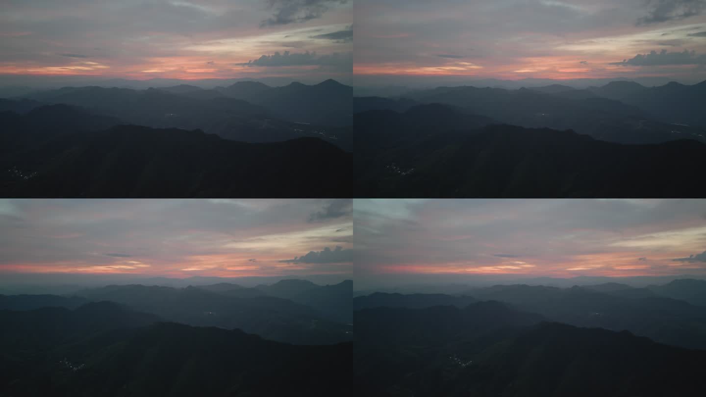 实拍 夕阳 大山