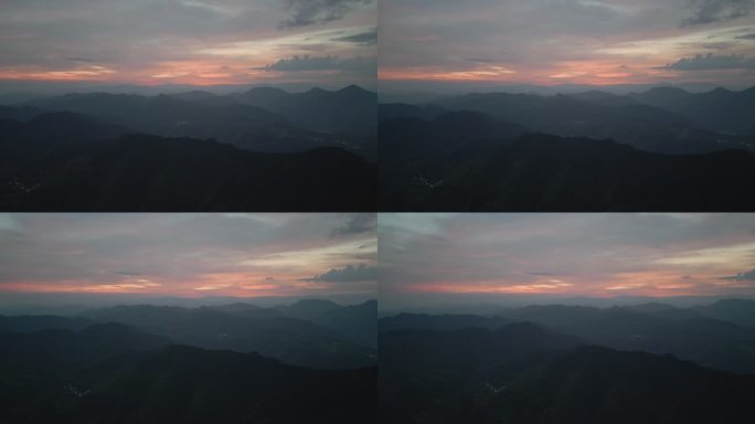 实拍 夕阳 大山