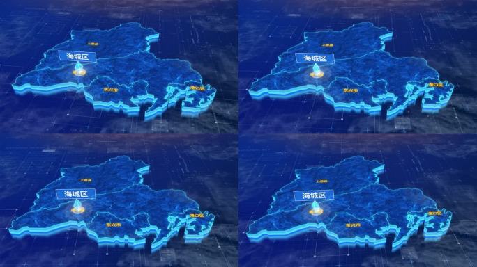 防城港市海城区三维蓝色科技地图