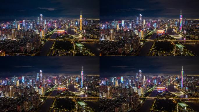 优质能见度的雨后广州夜景