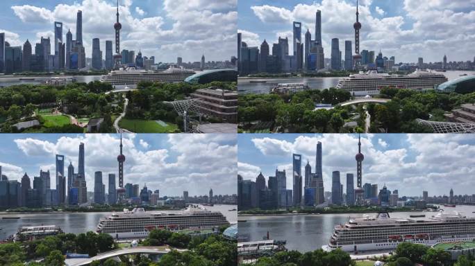 【正版4K素材】上海北外滩滨江绿地