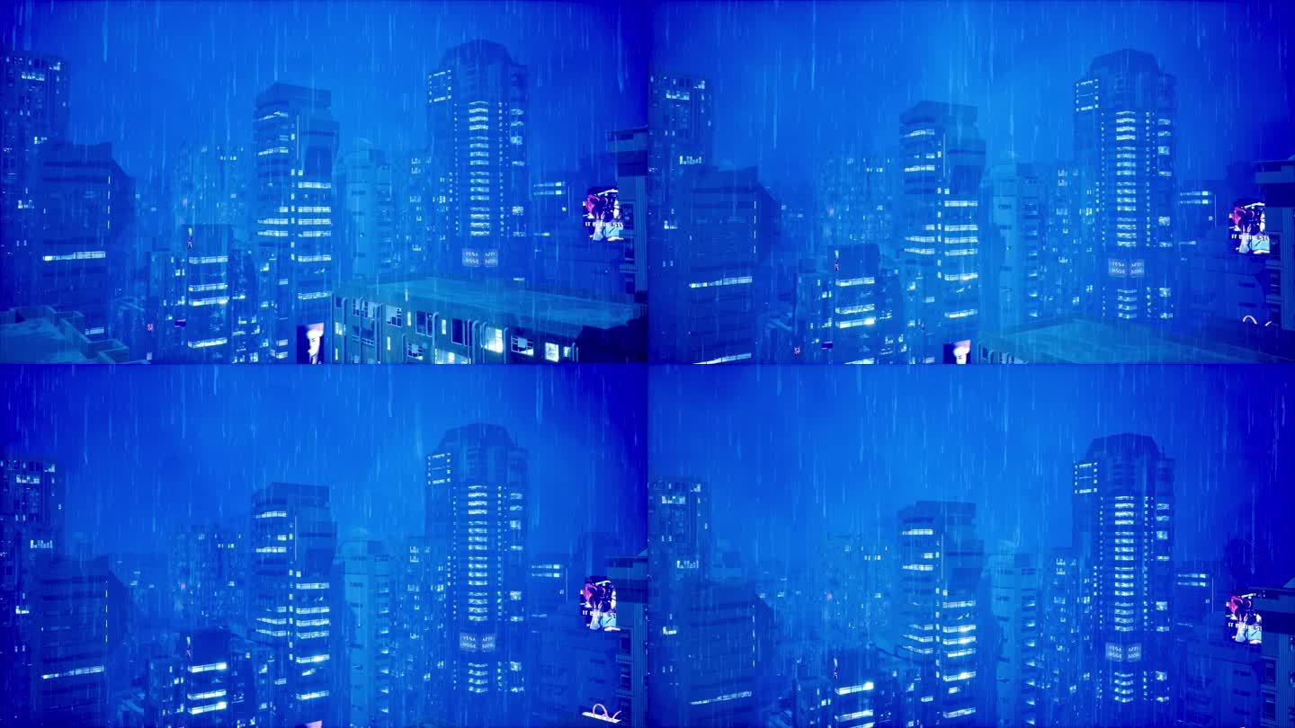 【4k】赛博城市下雨8