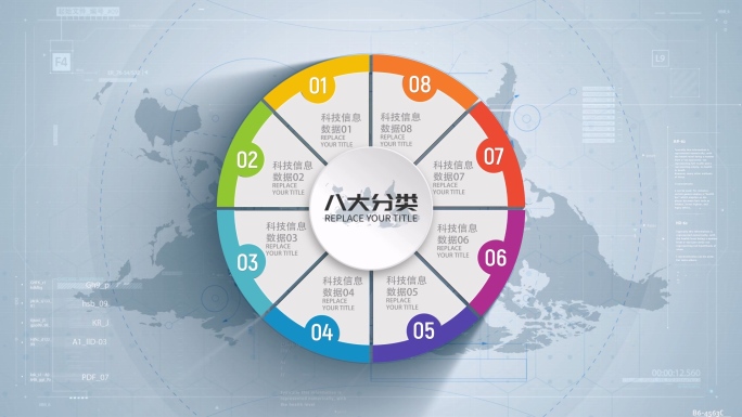 饼图转盘分类信息AE模板