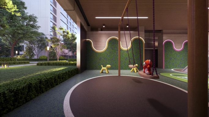 三维架空层展示空间  休闲空间 儿童娱乐