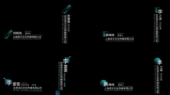 企业科技介绍干净简洁人名条