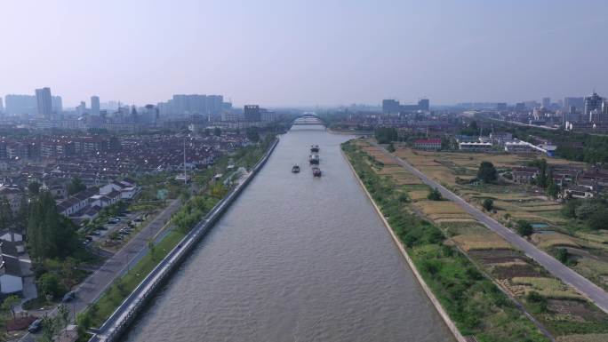 京杭大运河航拍素材4K50P