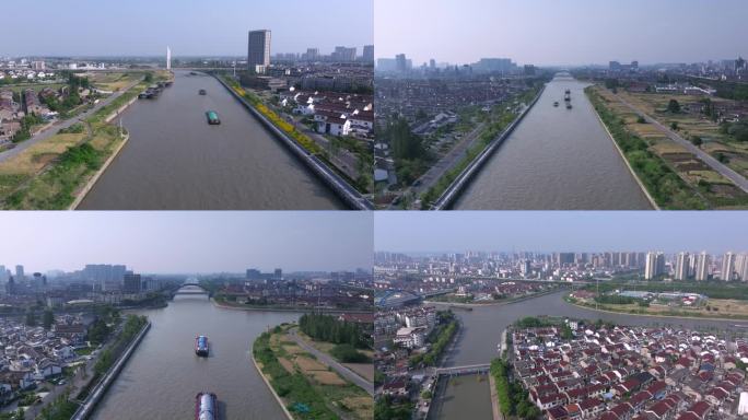 京杭大运河航拍素材4K50P