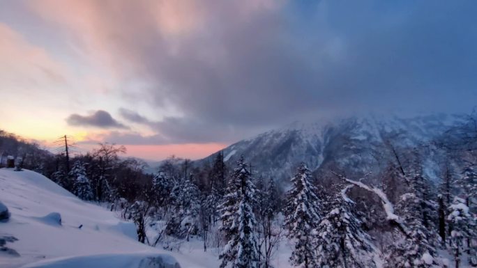 雪乡日落