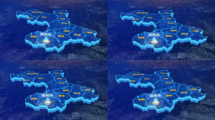 百色市靖西市三维蓝色科技地图