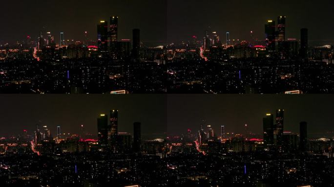 4k航拍南京夜景高楼素材