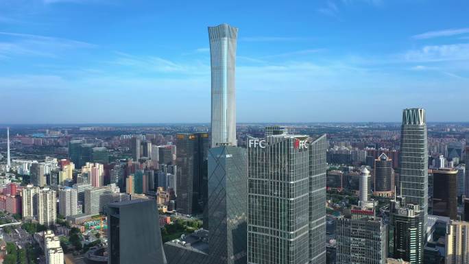 北京朝阳航拍地标CBD建筑