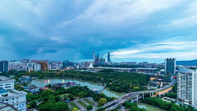 南宁市区强对流天气延时视频素材