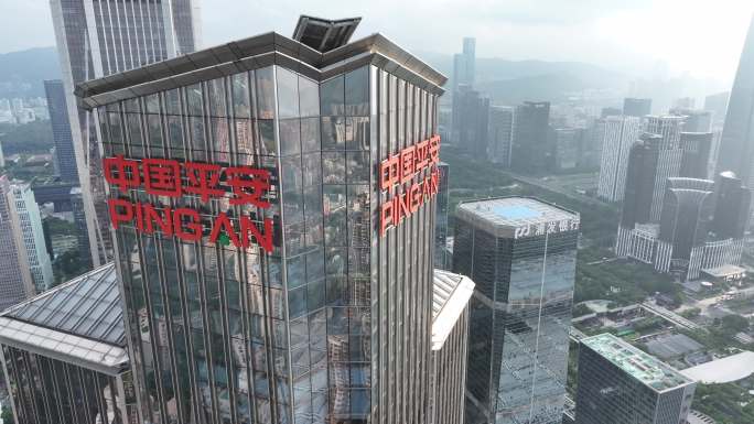 【正版原创】中国平安大厦logo蓝天环绕