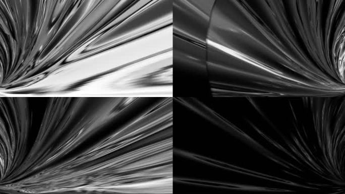 抽象艺术黑白金属空间隧道穿梭背景4
