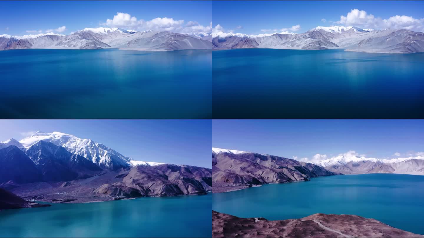 三段新疆喀什白沙湖白沙山4K航拍视频