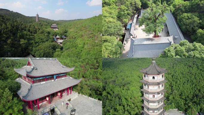 枣庄峄城区青檀寺航拍