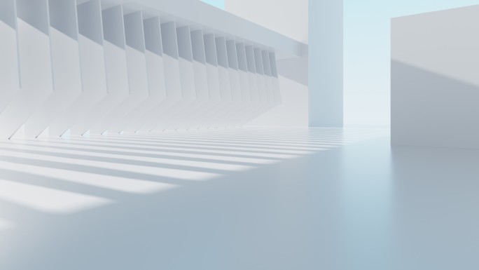 白色室外抽象建筑背景动画