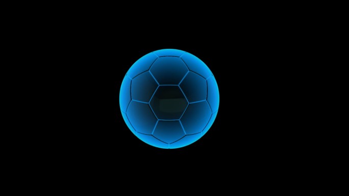 足球全息蓝色科技通道素材