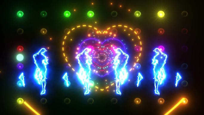 图形隧道阵列灯光激光人跳舞背景