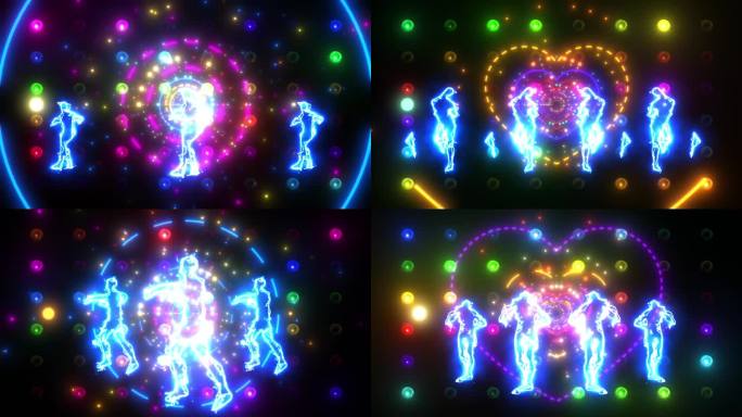 图形隧道阵列灯光激光人跳舞背景